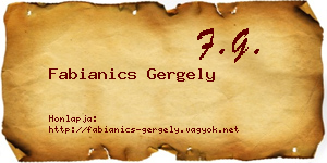 Fabianics Gergely névjegykártya